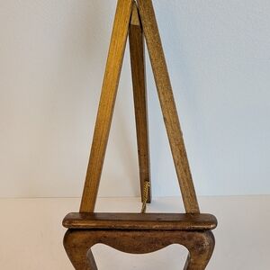 Gold Tabletop Wooden Vintage Easel Photo Art Manu display